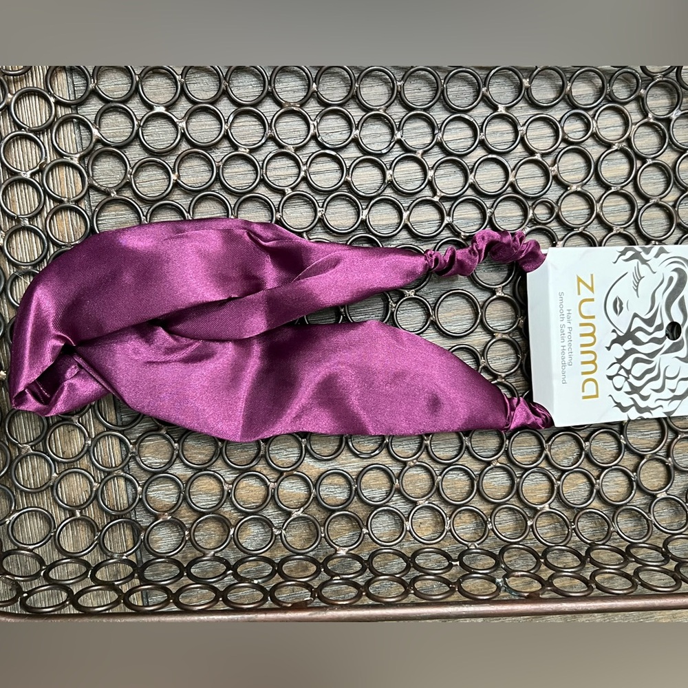 Zumma Satin Knot Headband, purple
